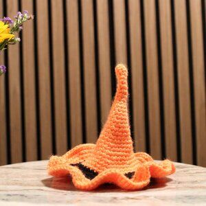 Crochet Witch Hat, halloween, orange
